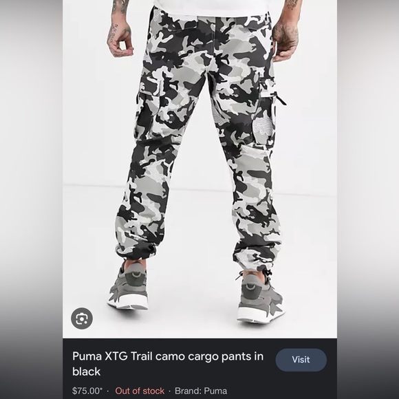 PUMA XTG TRAIL CARGO AOP PANTS CASTLEROCK CAMO Sz. M - Picture 3 of 8